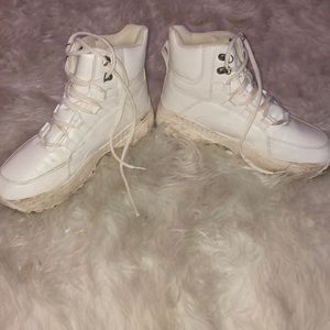 White combat boots